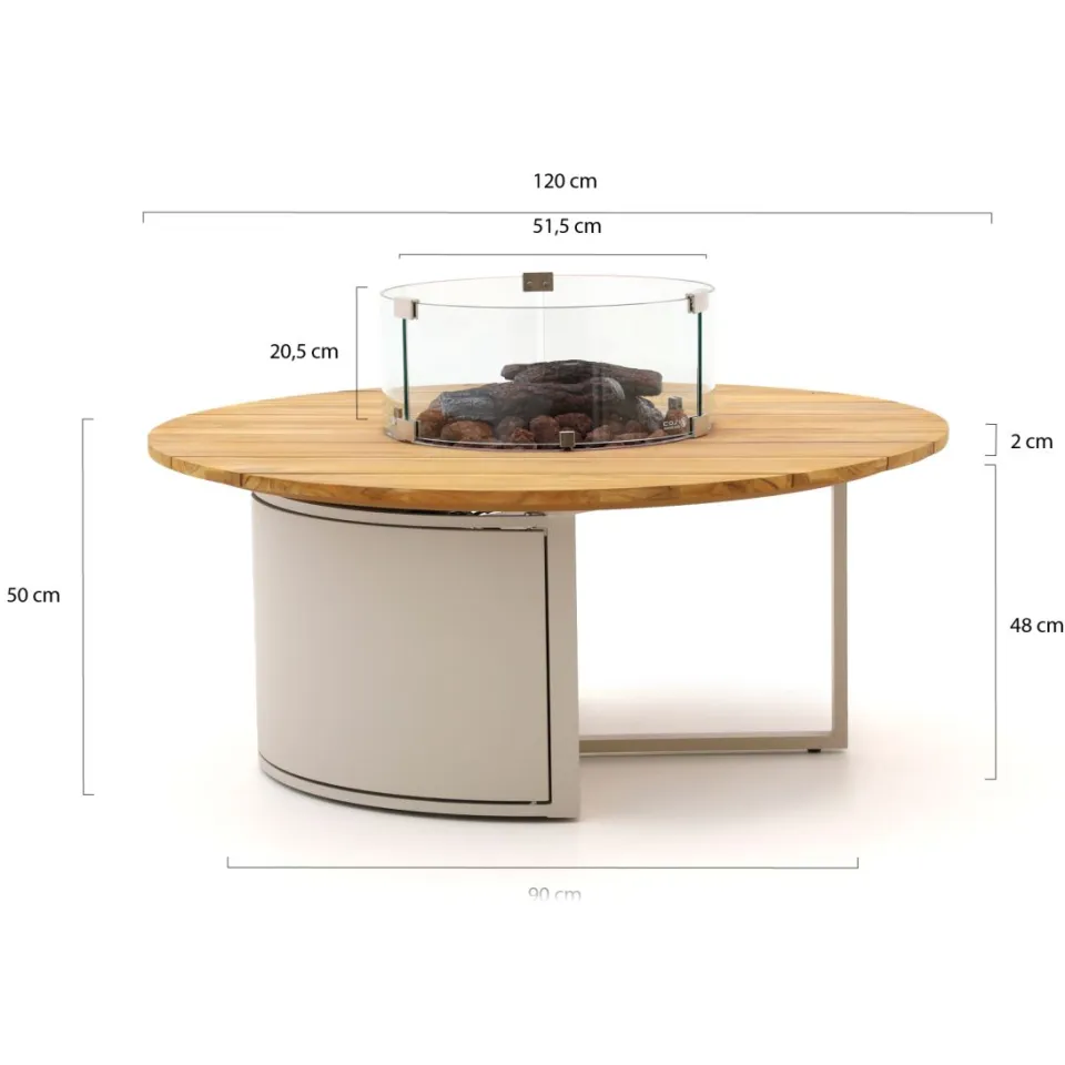 Forza Furniture Forza Cecita/Cosiloft hoek loungeset met vuurtafel 6-delig taupe, foto 3