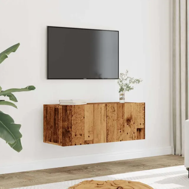 vidaXL Tv-meubels 2 st wandgemonteerd 80x30x30 cm oud houtkleurig bruin, foto 2