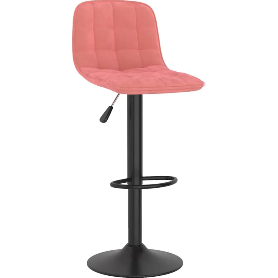 vidaXL Barkrukken 2 st fluweel roze