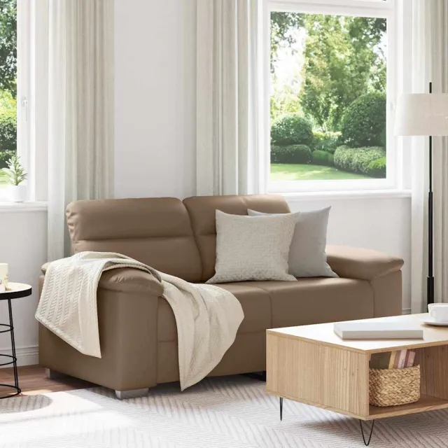 vidaXL 2-zitsbank Cappuccino 160x81x84 cm kunstleer Bruin