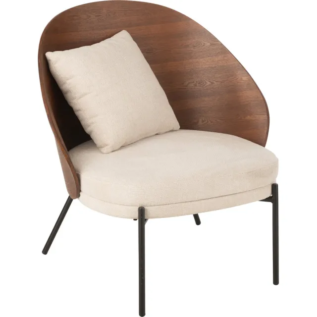 J-Line loungestoel - multiplex/metaal - bruin/beige