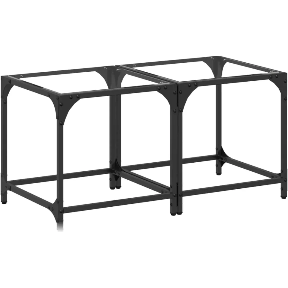 vidaXL Salontafels 2 st met transparant glazen blad 40x40x40 cm staal transparent, foto 4