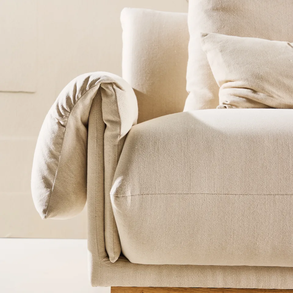Nest living Rikki gestoffeerde 3-zits bank beige - 237 cm, foto 5