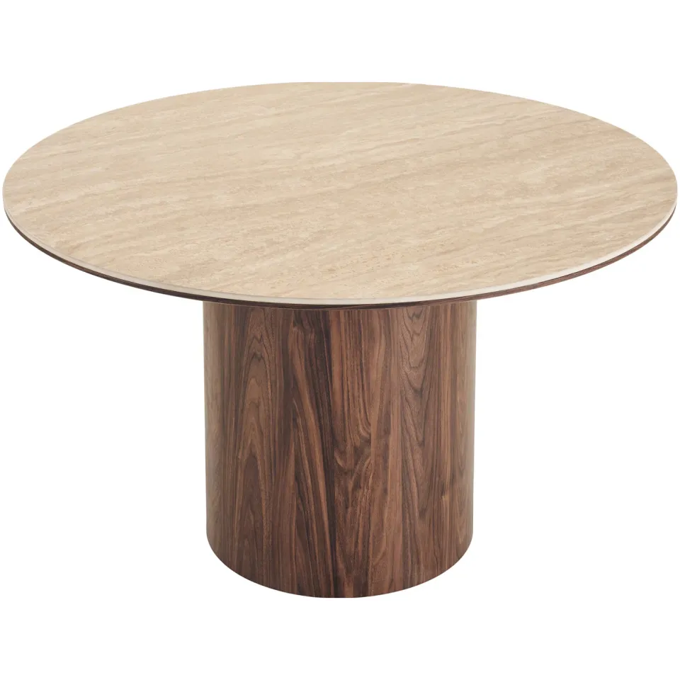 Artichok Dana houten eettafel met keramiek blad donkerbruin - Ø120 x 75 cm bruin, foto 4