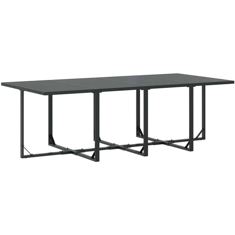 vidaXL Tuin eettafelset 9 st Zwart Staal, foto 4