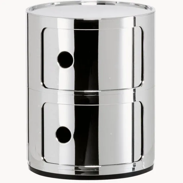 Kartell Design container Componibili, 2 modules, H 40 cm Zilverkleurig