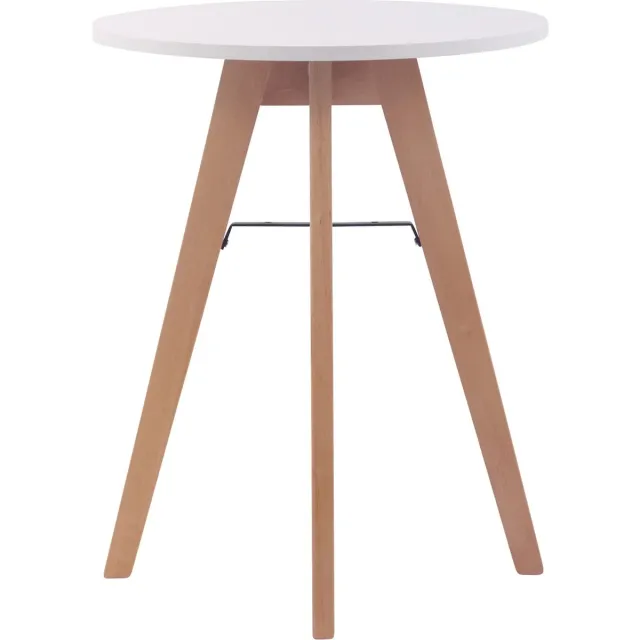 In And Outdoormatch Kleine keukentafel - Eettafel keuken - Rond - Eetkamertafel - 60x75cm - 2 pers - Wit White