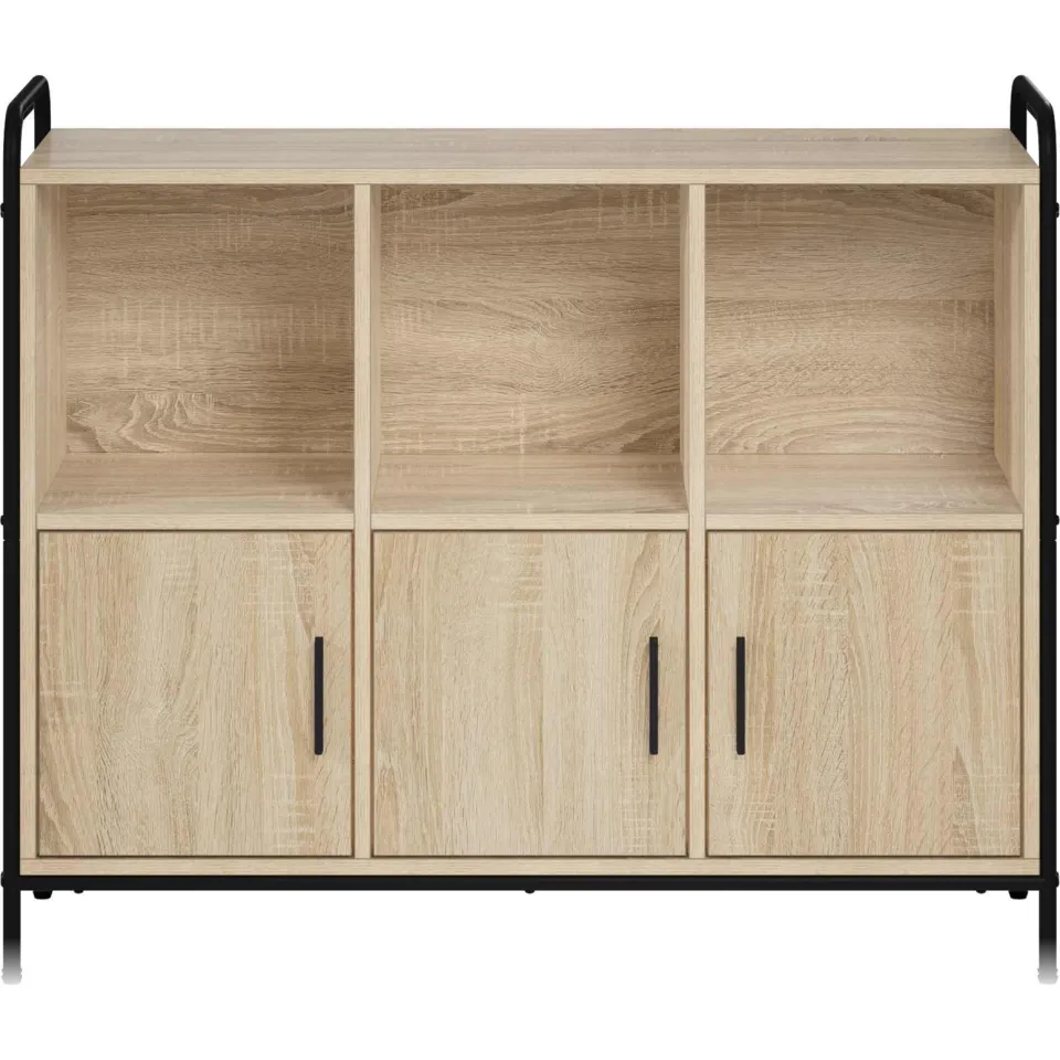 vidaXL Dressoir Sonoma Eiken 97 x 33 x 81 cm Bewerkt hout, foto 4