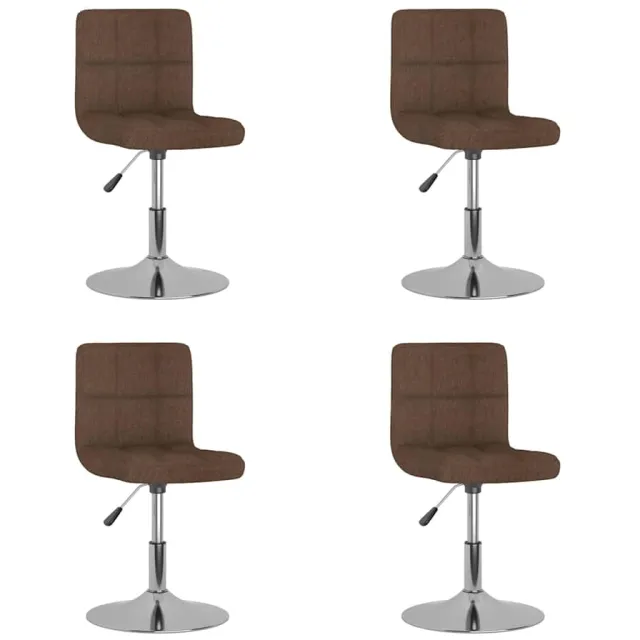 vidaXL Eetkamerstoelen draaibaar 4 st stof bruin