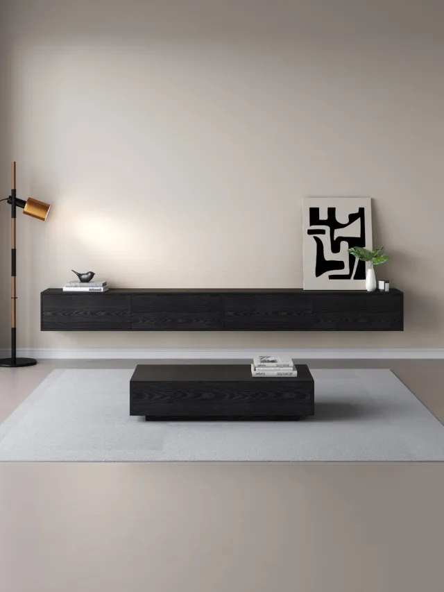 DECOMOR Chic TV Meubel 300cm – Zwart Eiken