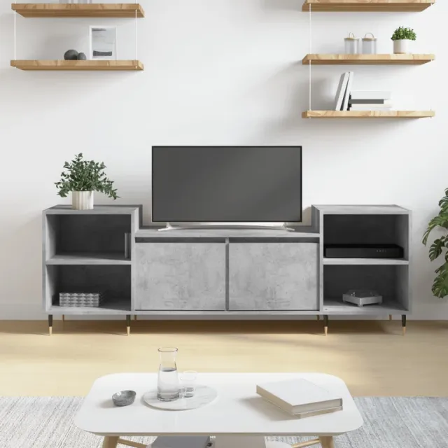 vidaXL Tv-meubel 160x35x55 cm bewerkt hout betongrijs grijs