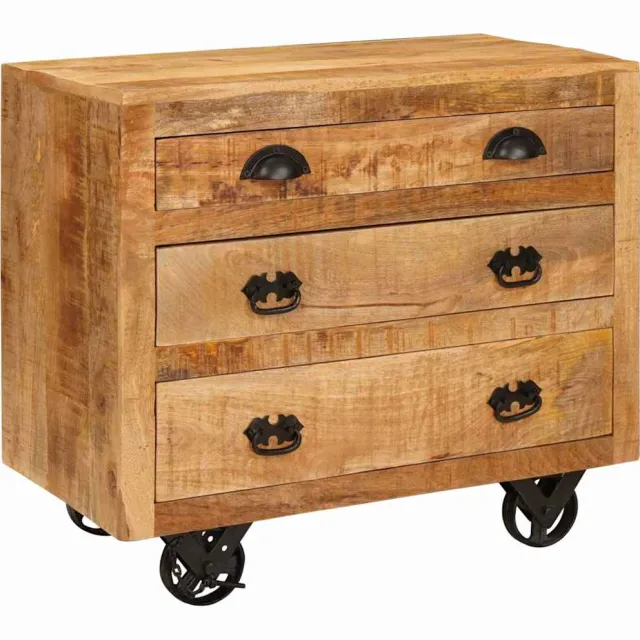 vidaXL Bijzetkast met lade Bruin 70 x 38 x 63 cm massief mangohout