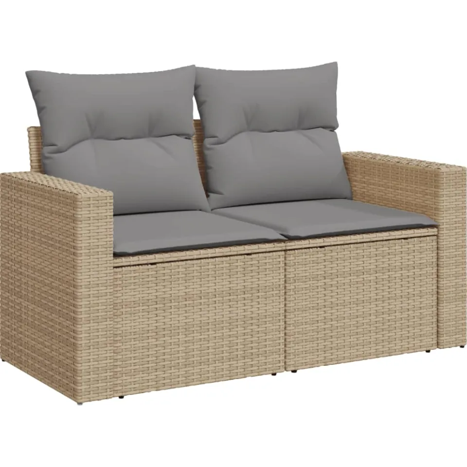 vidaXL Patio Sofa Set 10-zits Beige mix en grijs
