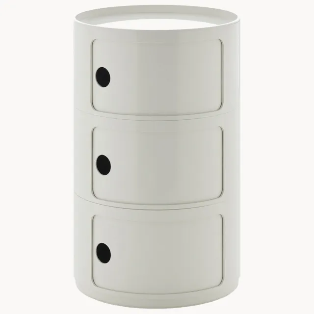 Kartell Design container Componibili, 3 modules, H 70 cm Wit
