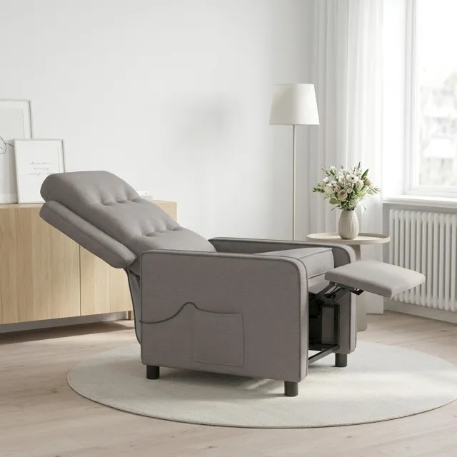 vidaXL Massage-relaxstoel Taupe 65 x 93 x 102 cm Stof, foto 2