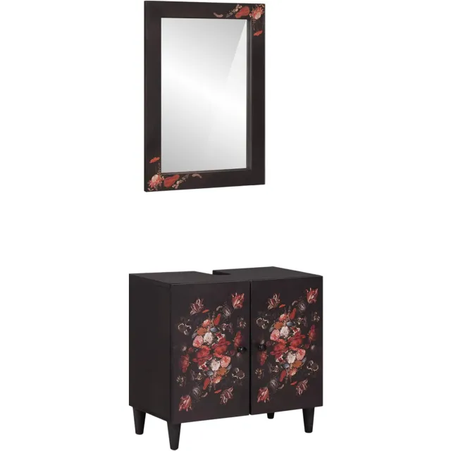 vidaXL Badkamerkastenset 2 st 62 x 33 x 58 cm Massief Mango Hout Bruin