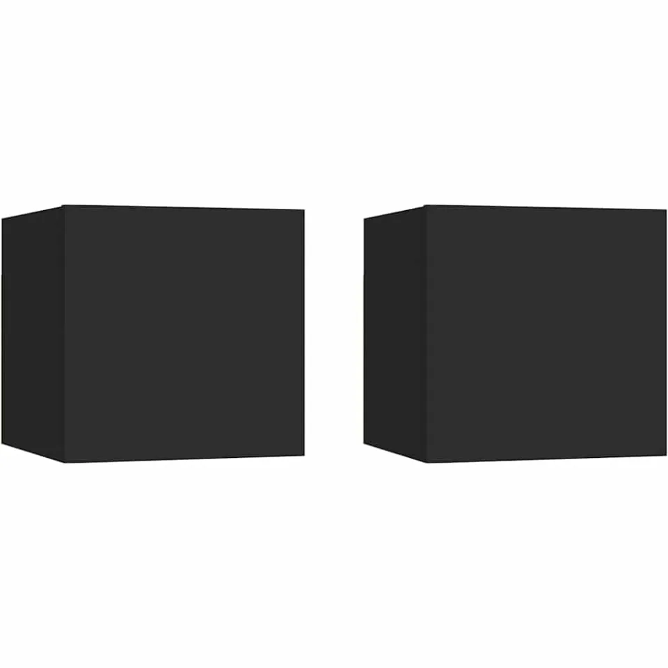 vidaXL Nachtkastjes 2 st 30,5x30x30 cm bewerkt hout zwart