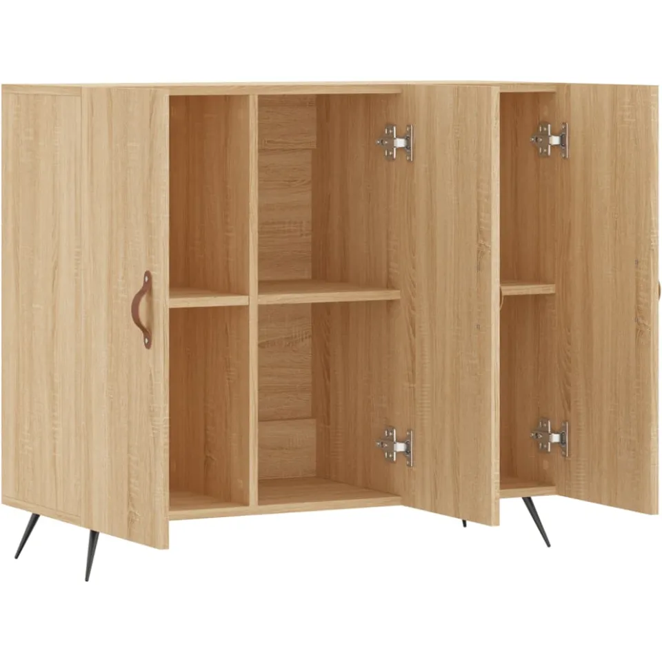 vidaXL Dressoir 90x34x80 cm bewerkt hout sonoma eikenkleurig Bruin