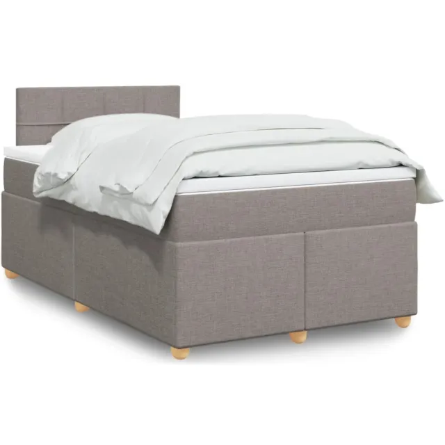 vidaXL Boxspring met matras stof taupe 120x190 cm