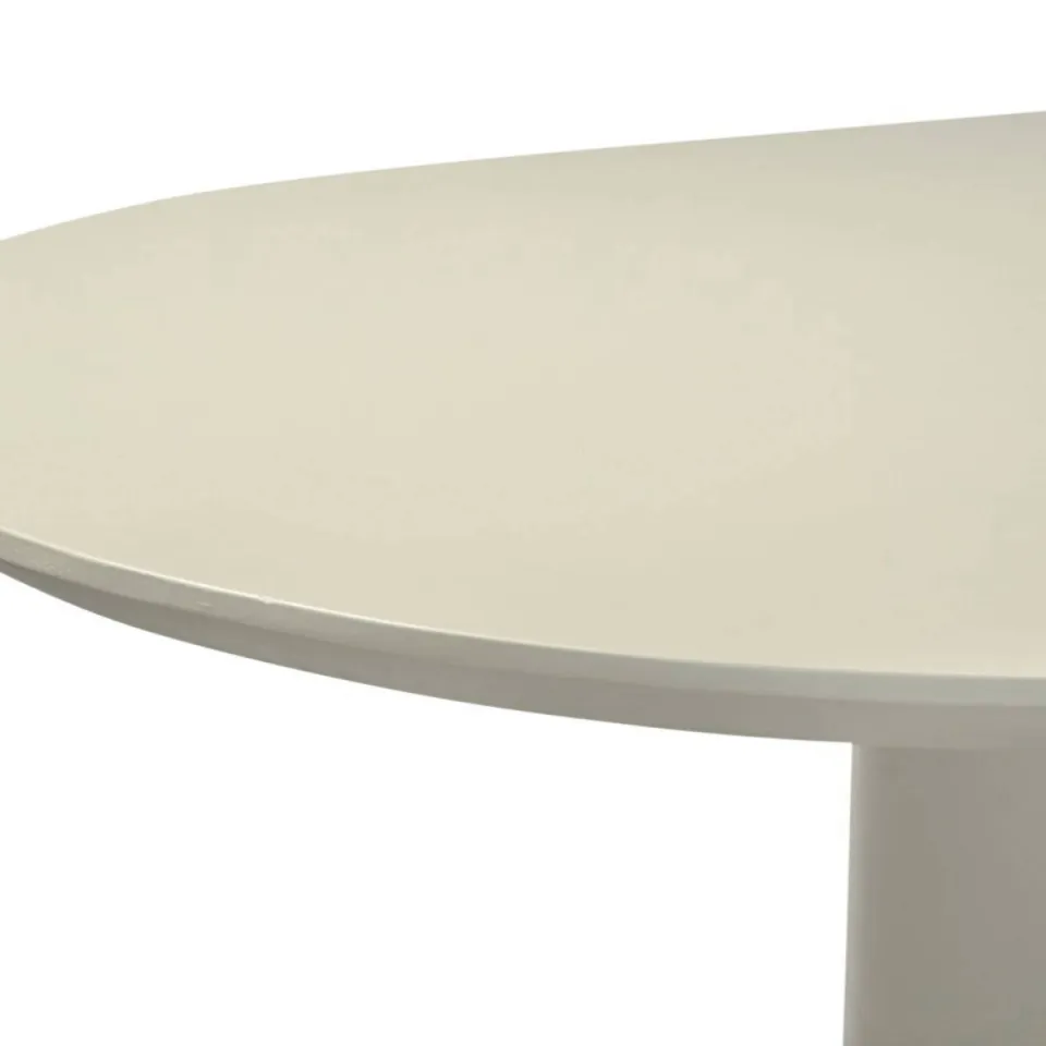 Giga Meubel Eettafel Motala - Ovaal Off White Betonlook - 180x100x76cm, foto 2