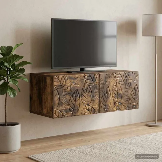 vidaXL Wandbeugel TV-kast 78,5 x 31 cm Gerookt eiken Bewerkt hout Bruin