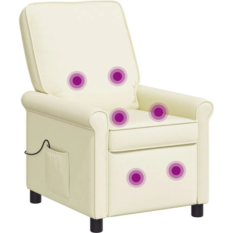 vidaXL Massage-relaxstoel Crèmekleurig 69 x 95 x 101 cm Stof