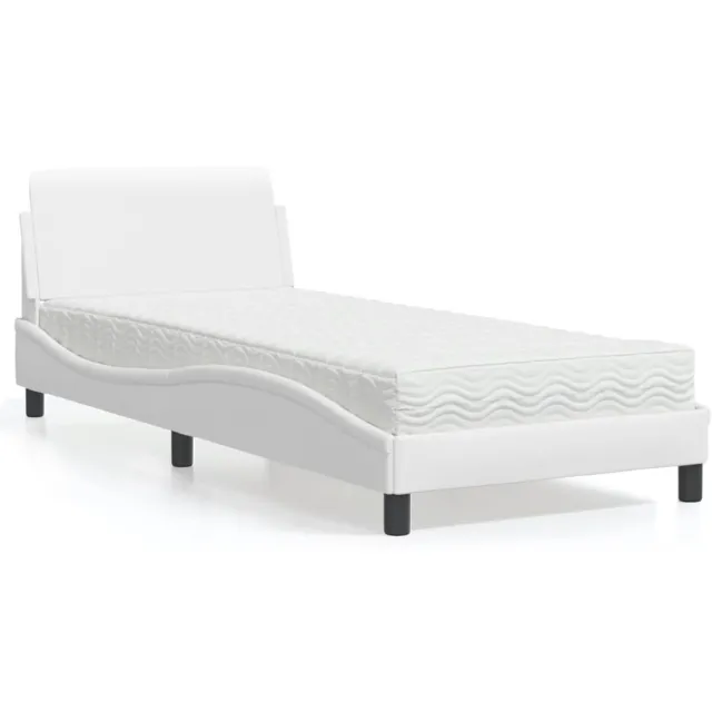 vidaXL Bed met matras "Dover" kunstleer wit 90x190 cm