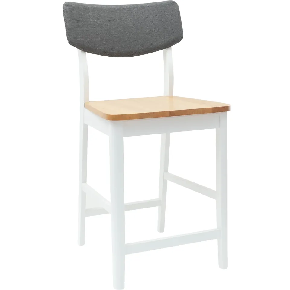 vidaXL Eettafelstoelen 2 st Massief Rubberhout Wit 48 x 49 x 95 cm, foto 4