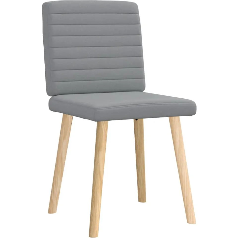 vidaXL Eetkamerstoelen 2 st stof lichtgrijs