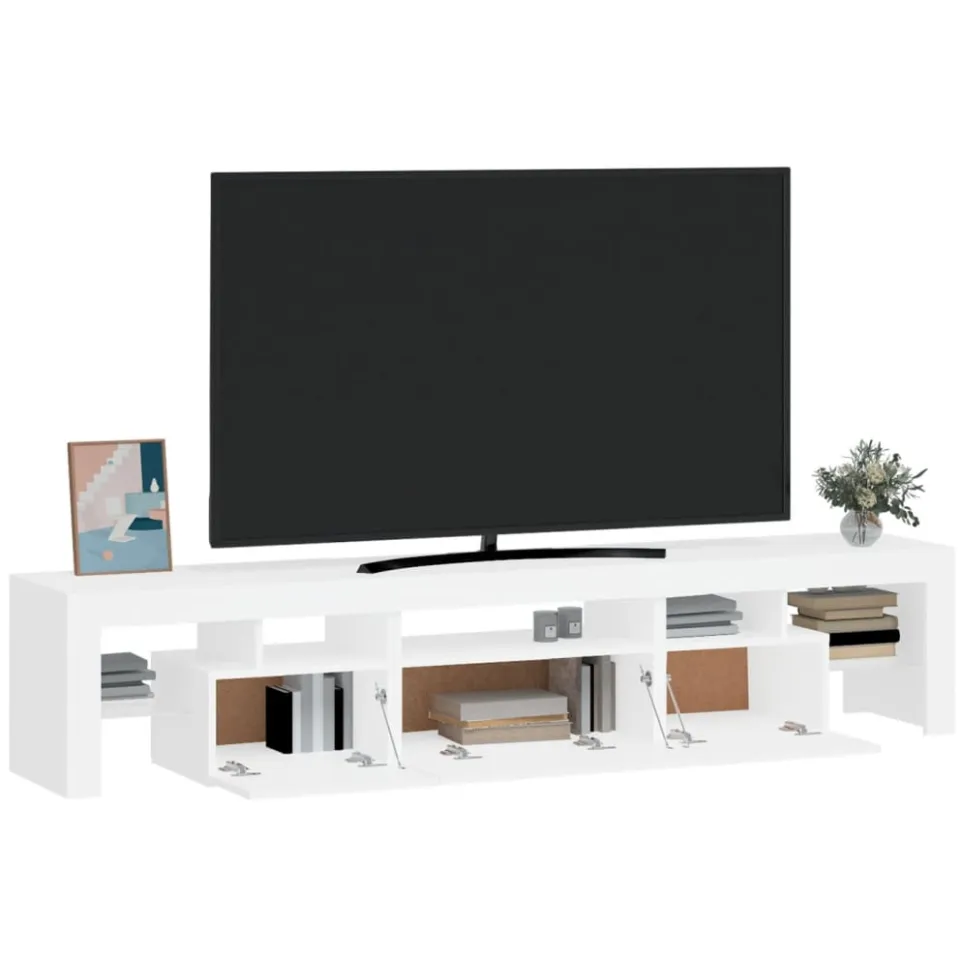 vidaXL Tv-meubel met LED-verlichting 200x36,5x40 cm wit