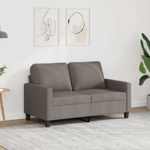 vidaXL Tweezitsbank 120 cm stof taupe