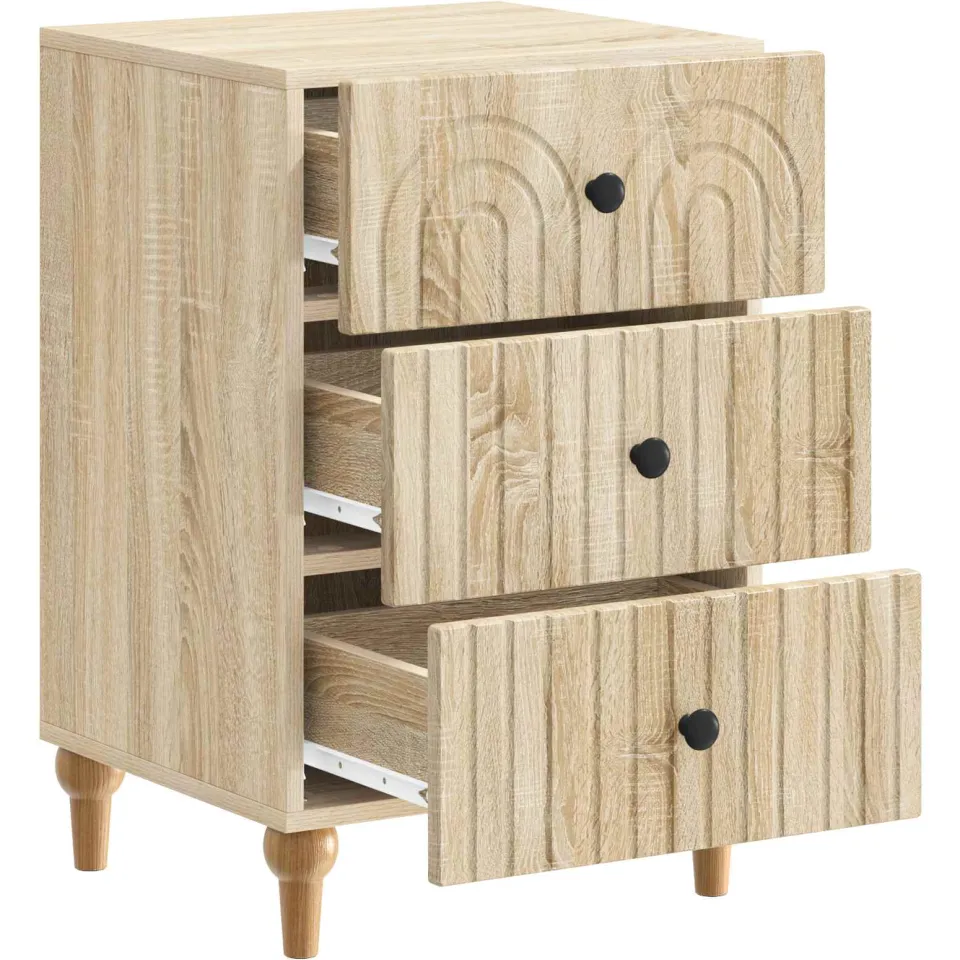 vidaXL Nachtkastje Sonoma Eiken 43x 41 x 66,5 cm Bewerkt hout, foto 3