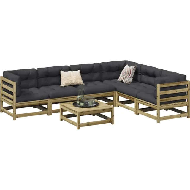 vidaXL 7-delige Loungeset geïmpregneerd grenenhout bruin, foto 2