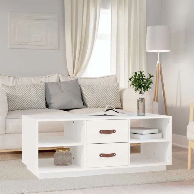 vidaXL Salontafel 100x50x41 cm massief grenenhout wit, foto 2