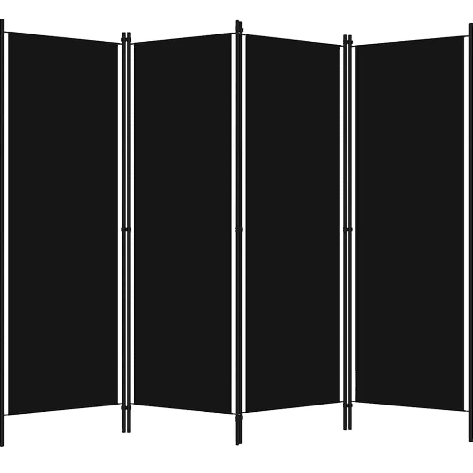 vidaXL Kamerscherm met 4 panelen 200x180 cm zwart