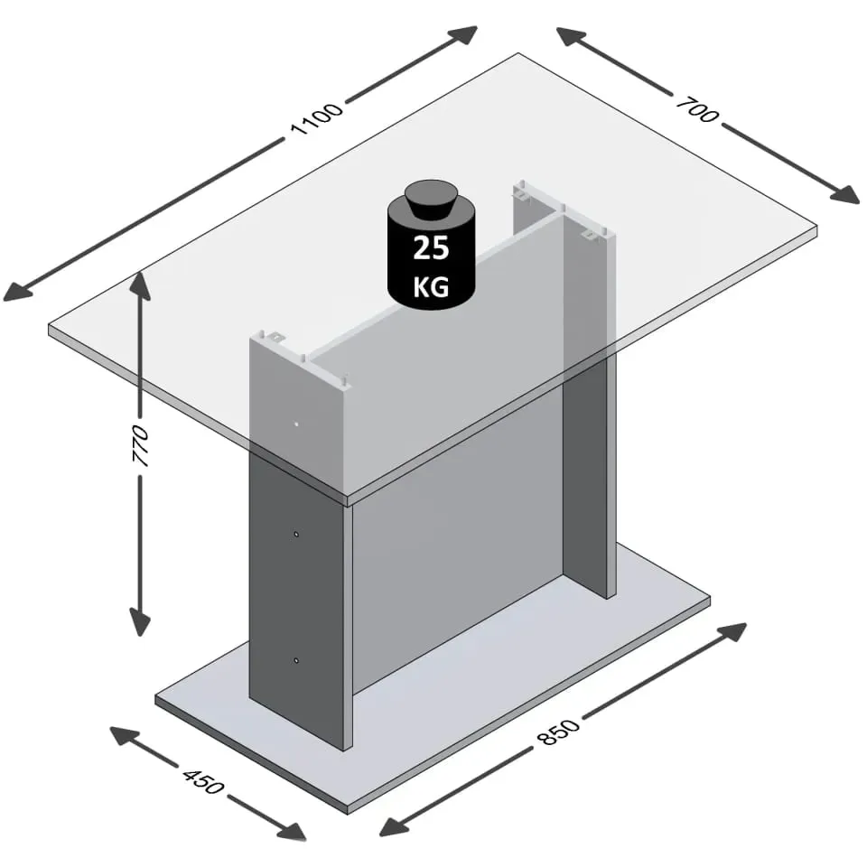 eettafel Virginia beton grijs, foto 2