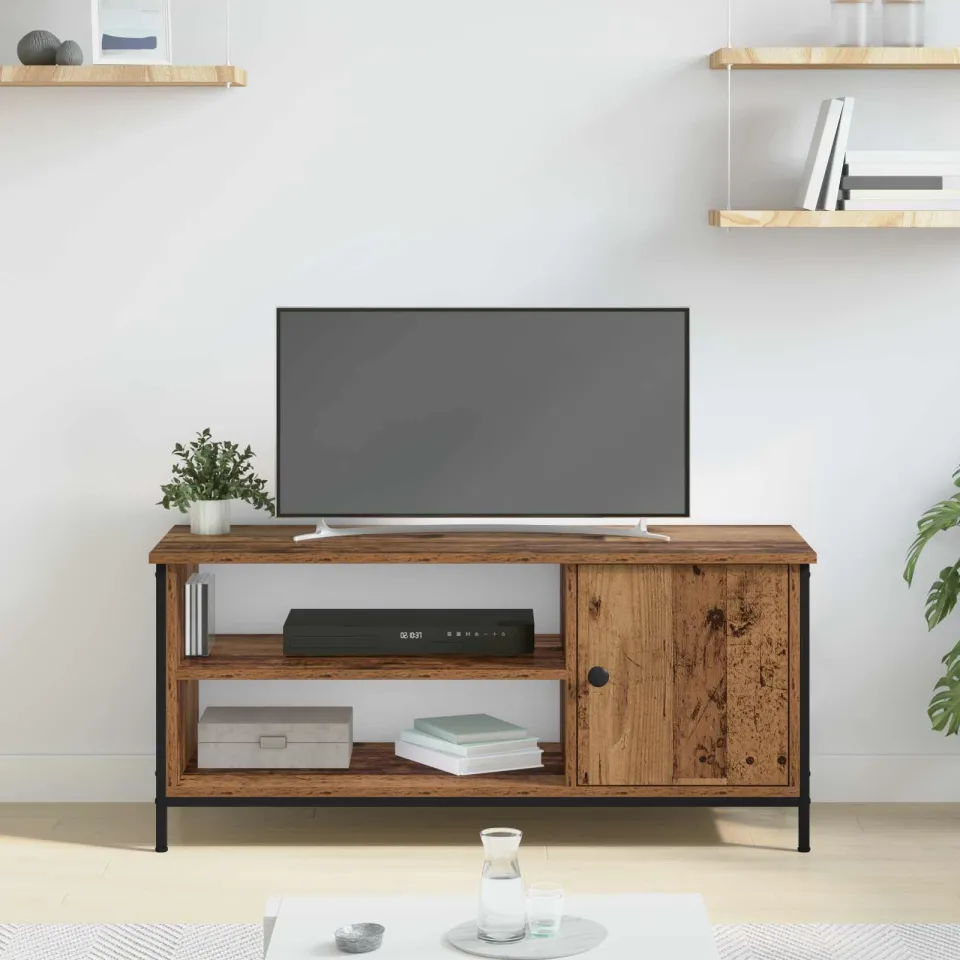 vidaXL TV-kast 100 x 40 x 45 cm Oud Hout Bewerkt hout bruin, foto 4