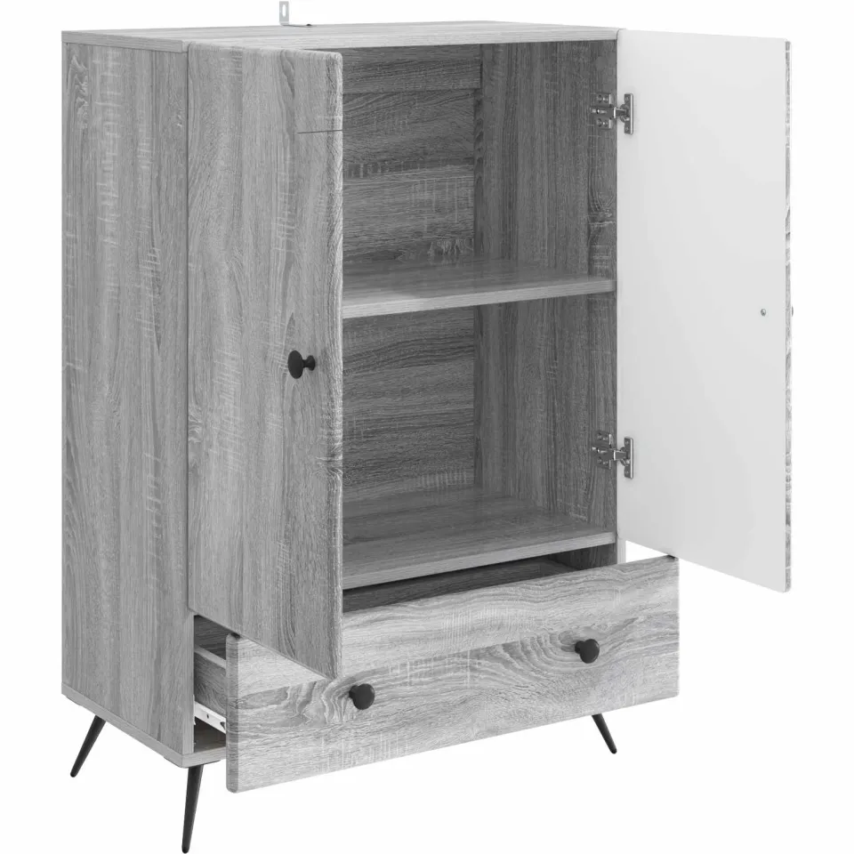 vidaXL Dressoir Grijs sonoma 66 x 34,5 x 95 cm Bewerkt hout, foto 4