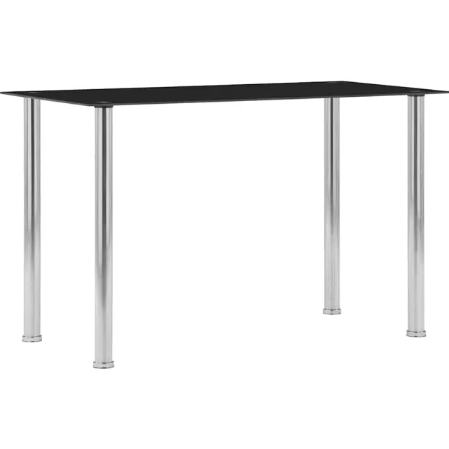 vidaXL Eettafel 120x60x75 cm gehard glas zwart