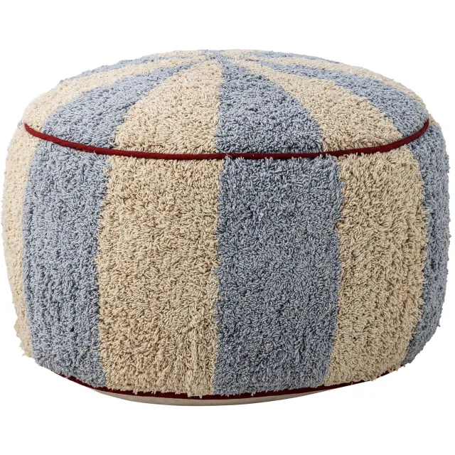Bloomingville Poef Charoline Blauw Beige