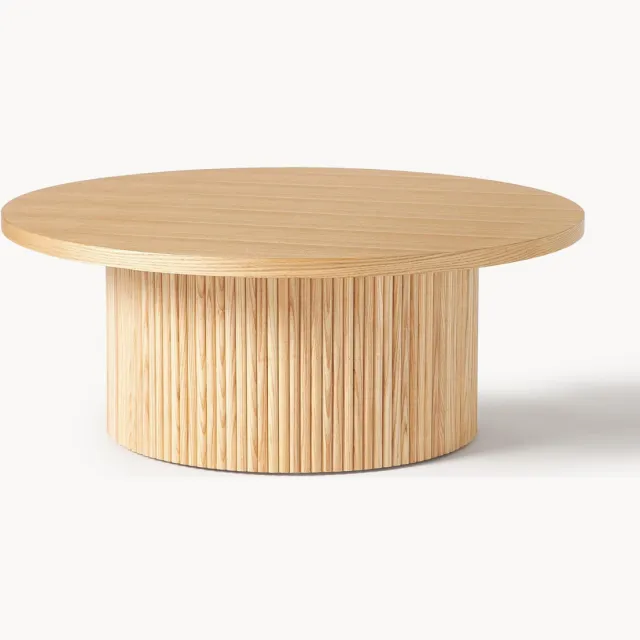 Westwing Collection Ronde houten salontafel Nele Beige