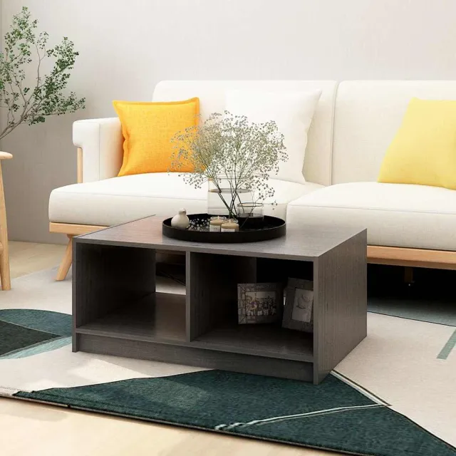 vidaXL Salontafel 75x50x33,5 cm massief grenenhout grijs, foto 2