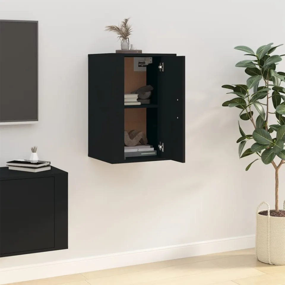 vidaXL Tv-wandmeubel 40x34,5x60 cm zwart, foto 4