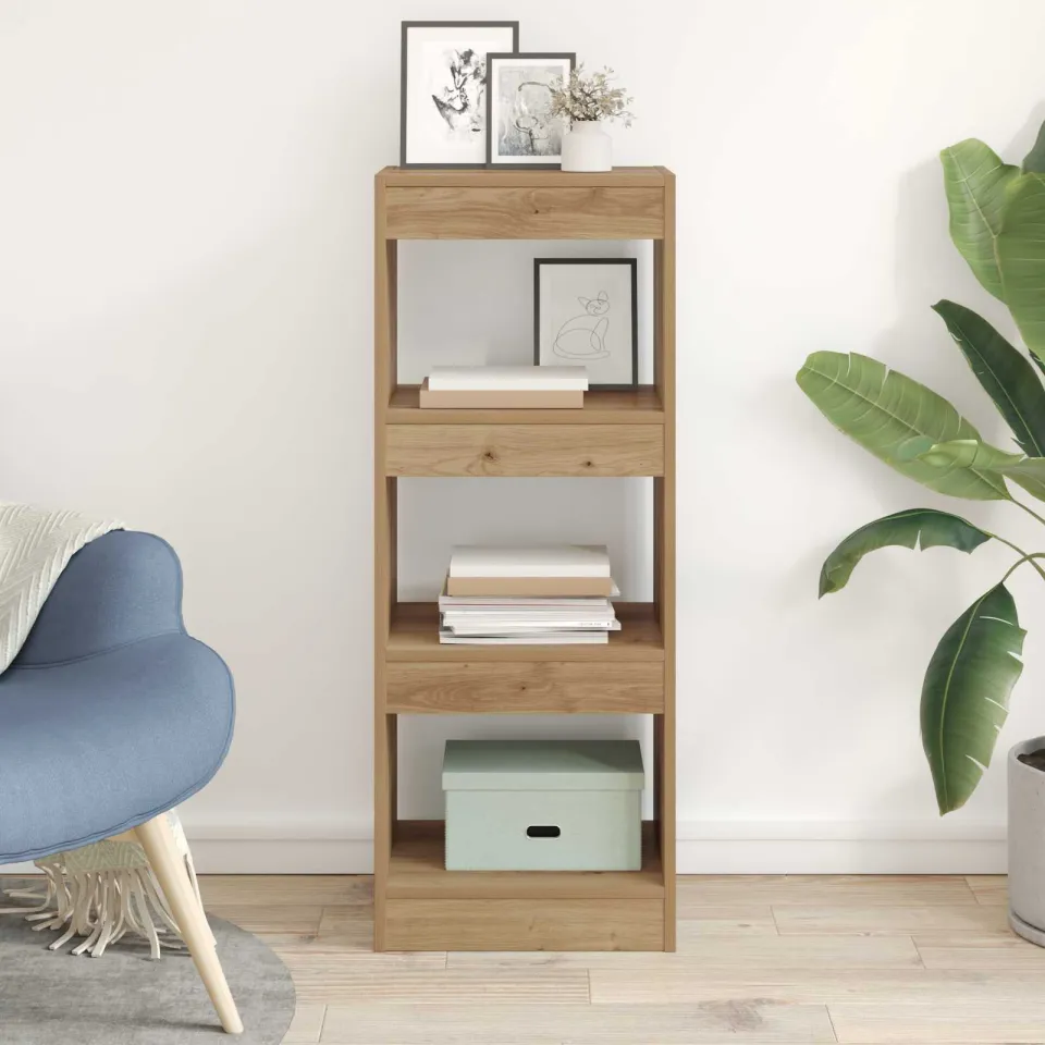 vidaXL Boekenkast 3-laags 37 x 30 x 103 cm Bewerkt hout bruin, foto 3