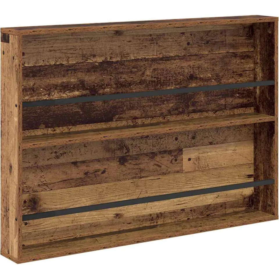 vidaXL Tijdschrift Rek 2 st Oudhout 100 x 12 x 70 cm Bewerkt hout bruin, foto 4