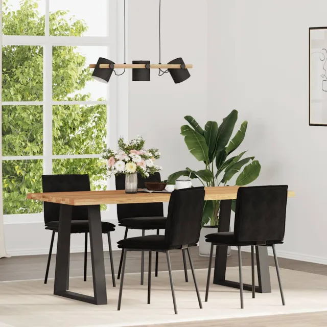 vidaXL Eetkamerstoelen 4 st fluweel zwart