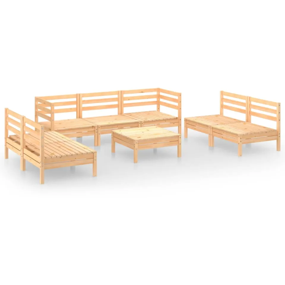 vidaXL 8-delige Loungeset massief grenenhout bruin, foto 3