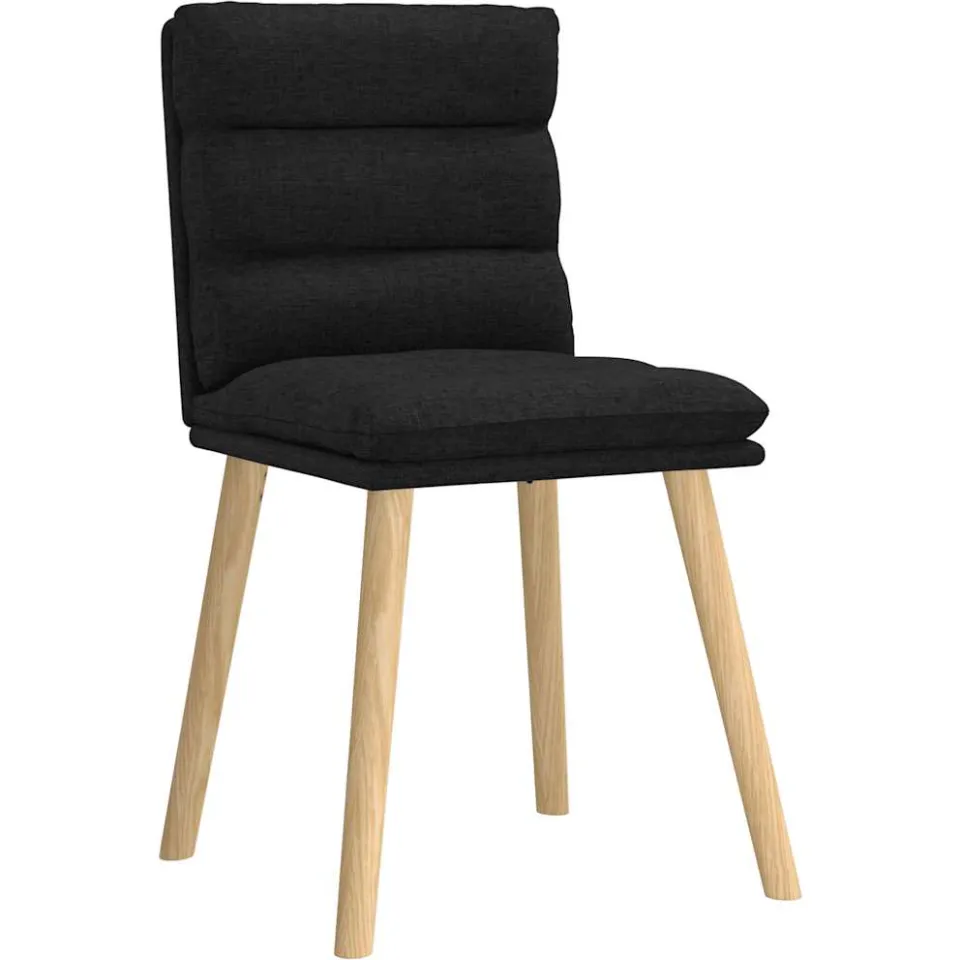 vidaXL Eetkamerstoelen 6 st stof zwart