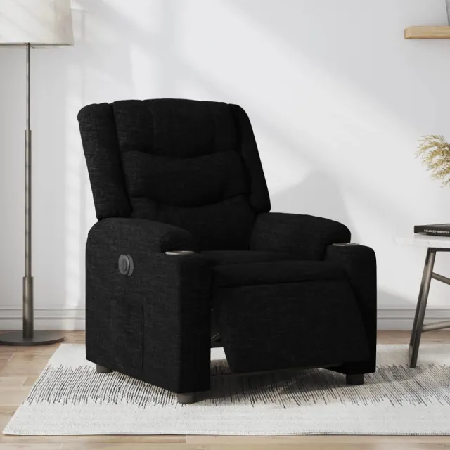 vidaXL Fauteuil verstelbaar elektrisch stof zwart