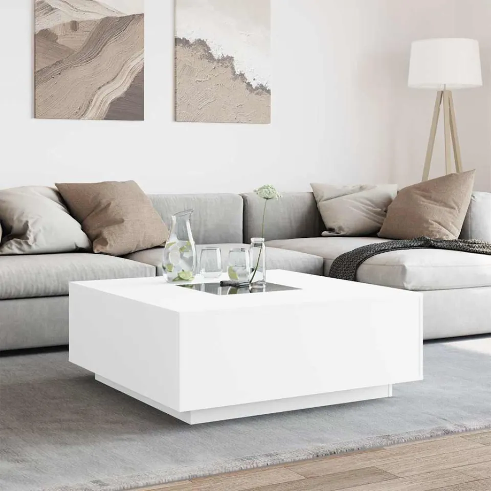 vidaXL Salontafel met Infinity LED 100x100x40 cm wit, foto 2